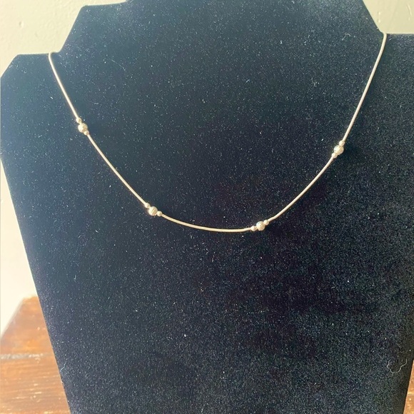 Jewelry BOGO -buy 1 get 1 50% off - Silver necklace with silver bead details - Picture 2 of 4